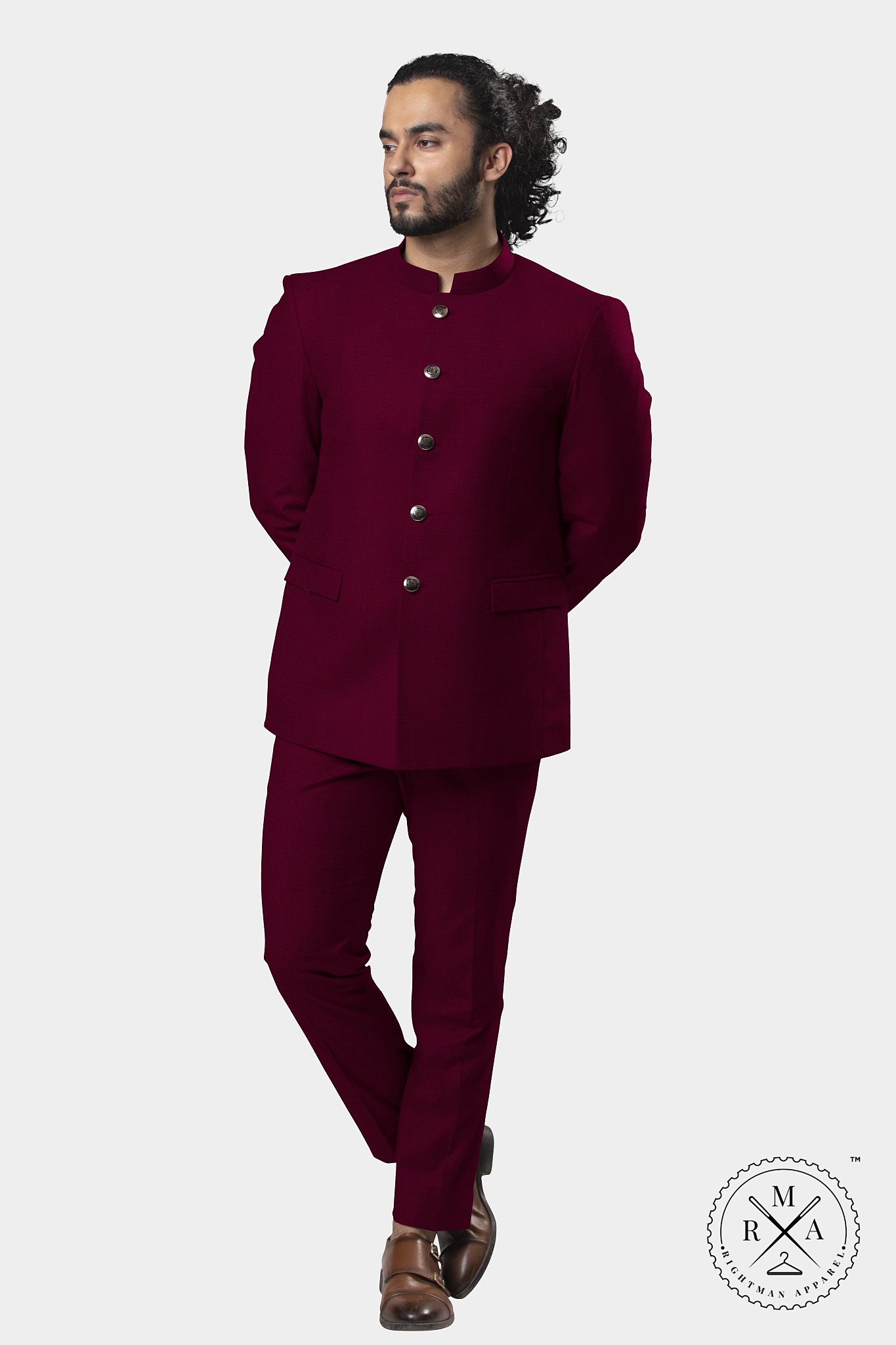 Tyrian Purple Colour Jodhpuri Suit SU342